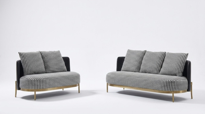 Sofà 3 posti set divano design imbottito divani moderni lussuoso nuovo