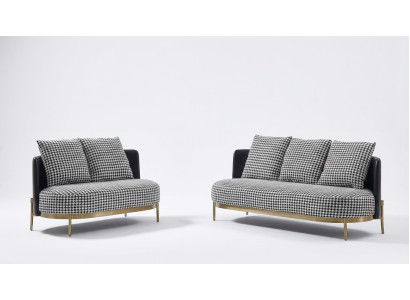 Sofà 3 posti set divano design imbottito divani moderni lussuoso nuovo