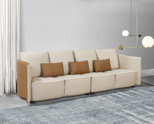 Divano divano 310 cm Divani imbottiti 5 posti in tessuto Salotto grande xxl Divani