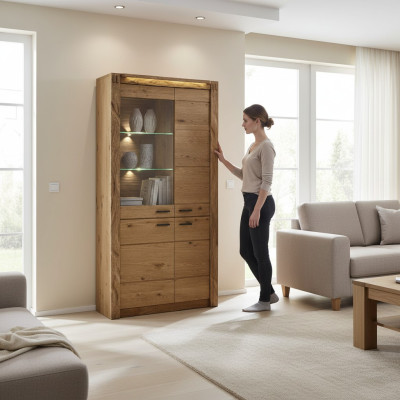 Vetrina Armadio in legno Vetrine classiche in legno Armadi design Soggiorno Nuovi