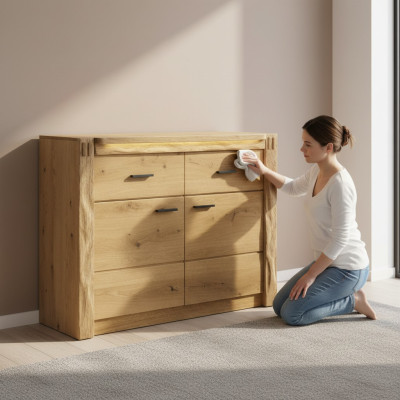 Design cassettiera comodini in legno credenza moderna sideboard armadio alto 116cm nuovo