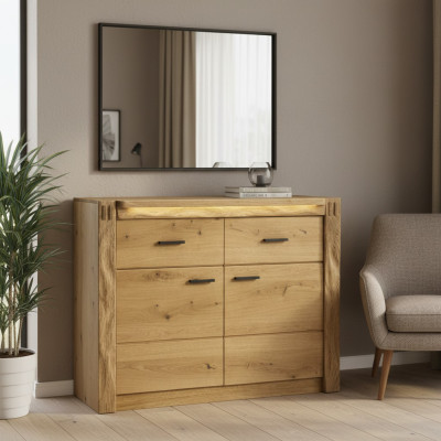 Design cassettiera comodini in legno credenza moderna sideboard armadio alto 116cm nuovo