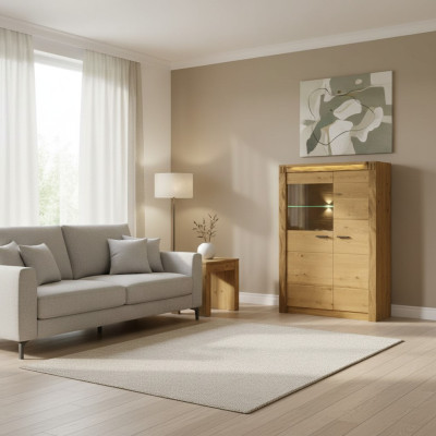 Vetrina credenza armadio scaffale stile moderno salotto comò vetro collezione