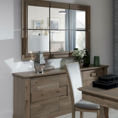 Comodino con specchio xxl credenza in legno nuovo buffet 2 pz. set in legno