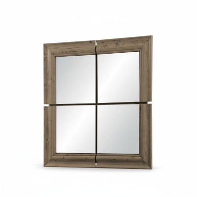 Specchio da parete con cornice in legno, specchio mobili nuovo 105*105 cm vetro cornice da parete XXL moderno.