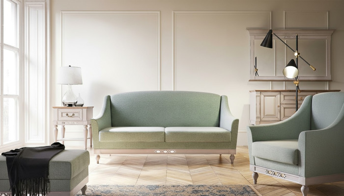 Sofa set divano divano imbottito set set 311 pouf 4 pezzi set.