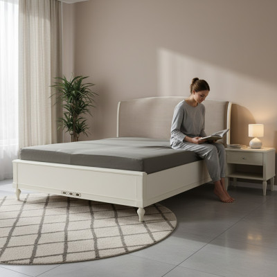 Letto Letti Letto matrimoniale Camera da letto Pelle Imbottitura Tessuto Letti matrimoniali Nuovo Tessuto