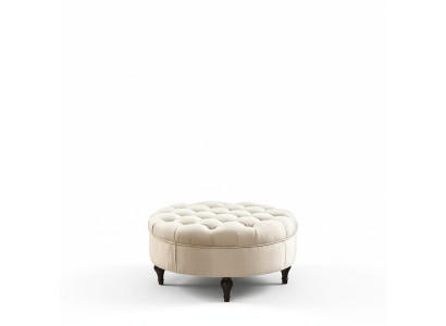 Pouf rotondo Chesterfield imbottito Pouf poggiapiedi Ottomana Divano rotondo Nuovo da appoggio