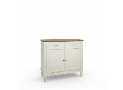 Mobiletto da designer in stile antico per il soggiorno con credenza e scaffale basso.