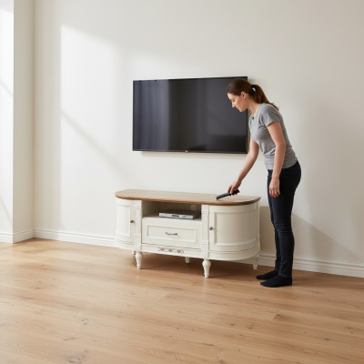 Mobiletto di legno, credenza, credenze, mobile porta TV da 135 cm in stile antico.