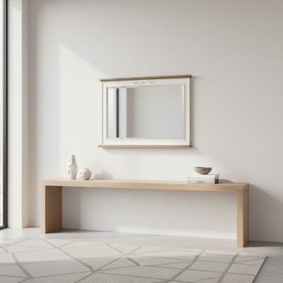 Specchio cornice in legno Specchio da parete Specchio design classico 97x70cm Legno xxl grande