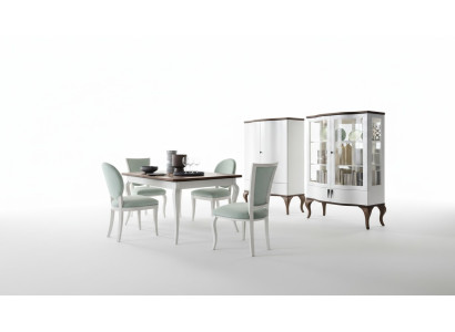 Sala da pranzo Classico set tavolo 4 sedie Vetrina Comò 7 pezzi