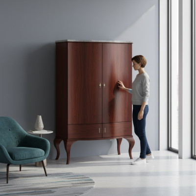 Comò Soggiorno Comò di design Credenza Side Board Armadio Legno Scaffale Nuovo