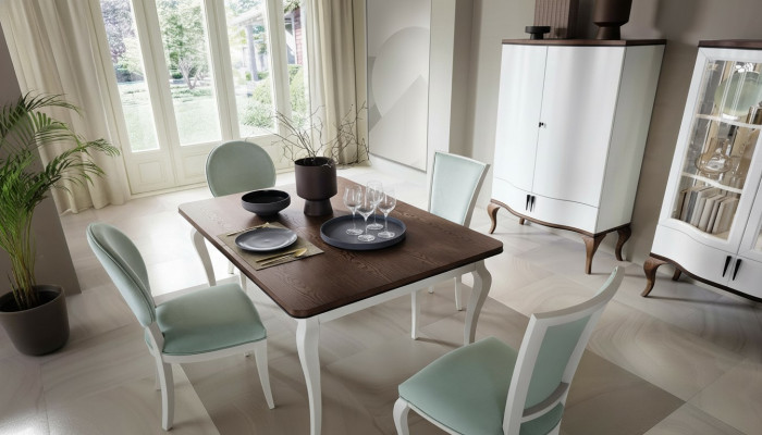 Classico set da pranzo con tavolo in legno sala da pranzo 4 sedie set di sedie