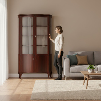 Vetrina classica in legno per il soggiorno.