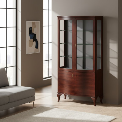 Vetrina classica in legno per il soggiorno.