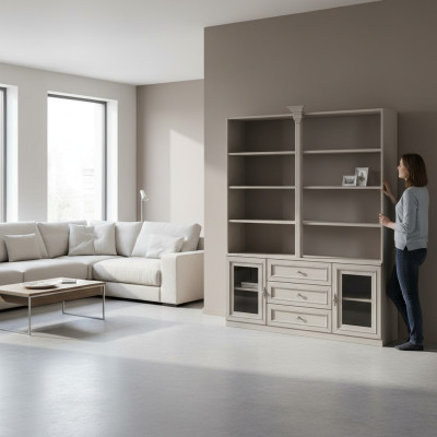 Mobili classici Armadio Azienda parete Vetrina Vetrina in legno
