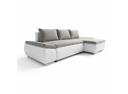 Divano angolare design con funzione letto, nuovo divano imbottito tessile.