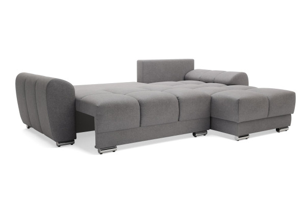 Comodo divano letto con funzione letto, divano imbottito ad angolo con chaise longue.