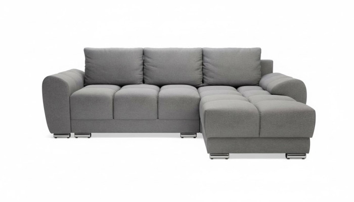 Comodo divano letto con funzione letto, divano imbottito ad angolo con chaise longue.