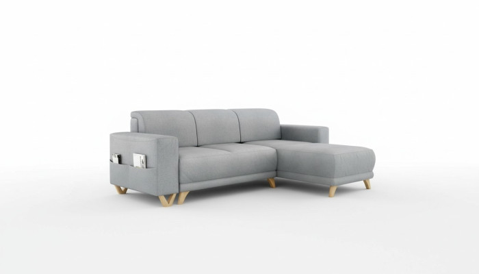 Divano ad angolo design a L con funzione letto, divano, divano letto imbottito in tessuto.