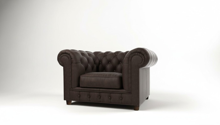 Poltrona Sedia da TV Club Lounge Tessuto Pelle Design di Alta Qualità Chesterfield