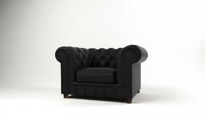Pregevole poltrona Chesterfield design imbottita in tessuto per lounge televisivi club