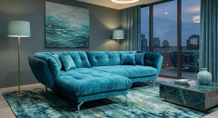 Divano ad angolo a forma di L Divano Divano Divano di design Imbottito Tessuto Nuovo Set angolare