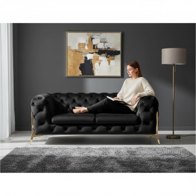 Design divano Chesterfield 2 posti in velluto tappezzeria tessuto divani nuovo