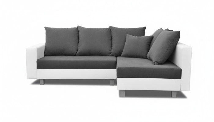 Soggiorno divano ad angolo a L in tessuto per divano in pelle con design Hocker