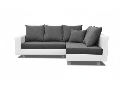 Soggiorno divano ad angolo a L in tessuto per divano in pelle con design Hocker