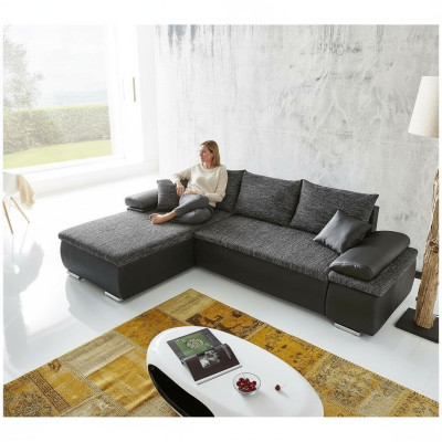 Divano ad angolo a L-Forma Divano Design con Funzione Letto in Tessuto