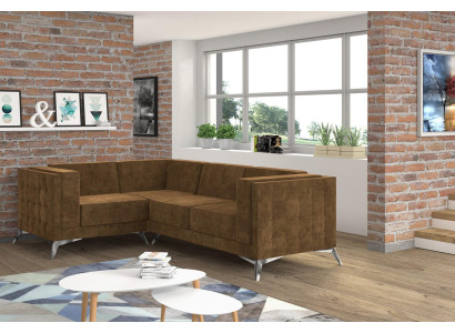 Tessuto divano a L con design moderno e sofisticato.