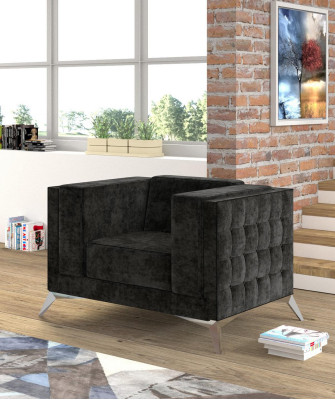 Poltrona Chesterfield 1 posto in tessuto per divano, sofà, divano imbottito nuovo