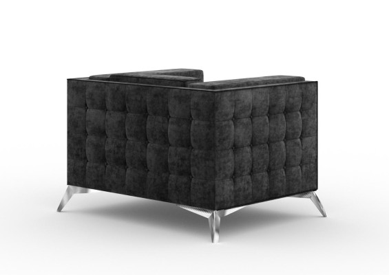 Poltrona Chesterfield 1 posto in tessuto per divano, sofà, divano imbottito nuovo