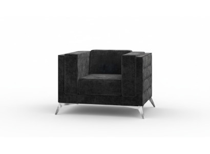 Poltrona Chesterfield 1 posto in tessuto per divano, sofà, divano imbottito nuovo