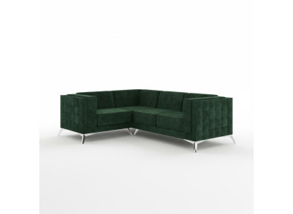 Divano ad angolo a forma di L, divano, divano design imbottito in tessuto moderno, set da soggiorno verde.