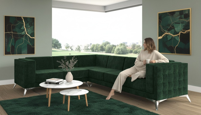Divano ad angolo Divano Divano Imbottiti Forma a L Divano componibile Salotto Set di divani Decorazioni divani