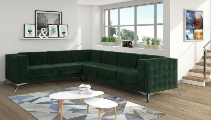 Tessuto Divano ad angolo Moderno Design Moderno Nuovo