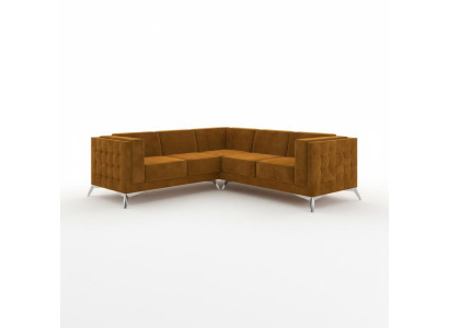 Divano d'angolo a forma di L, divano design, imbottito, set di sedute in tessuto per soggiorno