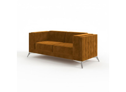 Divano Chesterfield a 2 posti, tappezzeria in tessuto, divani e salotti.