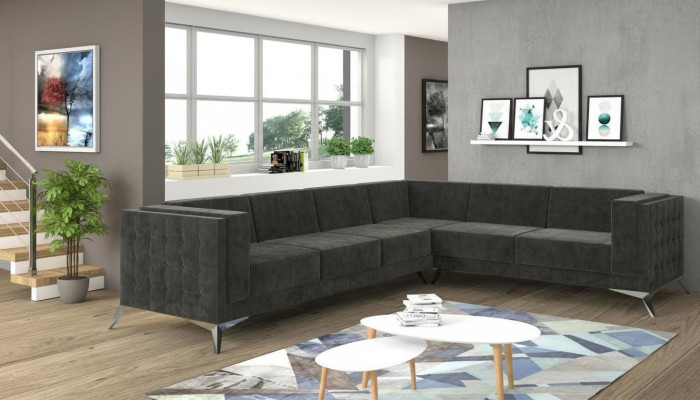 Design Esk divano ad angolo a L, divani moderni, divano in tessuto, divano, divano.