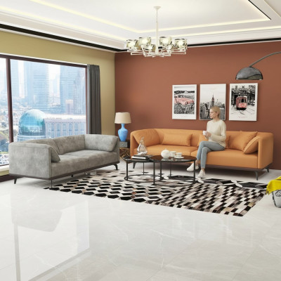 Sofà in pelle 4+3+2 Set di divani Divano Salotto Modularità Design Moderno Sofà