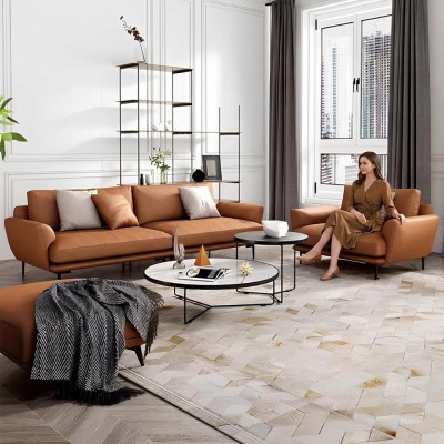 Set di divani 4+3+2 divano in pelle, divano, paesaggio abitativo, set, design moderno, divano.