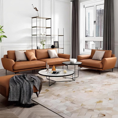 Set di divani 4+3+2 divano in pelle, divano, paesaggio abitativo, set, design moderno, divano.