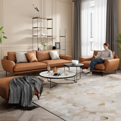 Divani imbottiti in stoffa di lusso per il salotto set di divani 3+2+1 in pelle