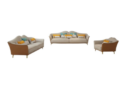 Set di divani di lusso in pelle per salotto, divani in tessuto, set di divani 3+2+1