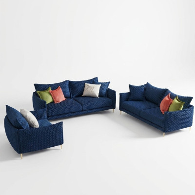 Divano in pelle Set di divani Seduta Cuscino Divano Salotto Set 3+2+1 Pelle Tessuto