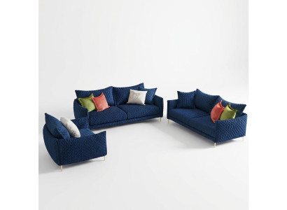 Divano in pelle Set di divani Seduta Cuscino Divano Salotto Set 3+2+1 Pelle Tessuto