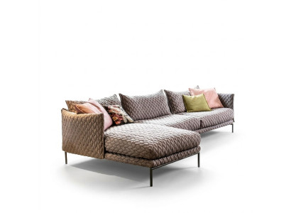 Divano ad angolo a forma di L Divano componibile Set di design moderno in tessuto nuovo
